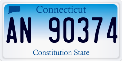 CT license plate AN90374