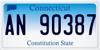 CT license plate AN90387
