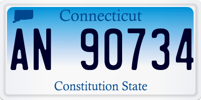 CT license plate AN90734