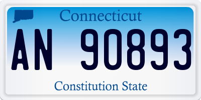 CT license plate AN90893