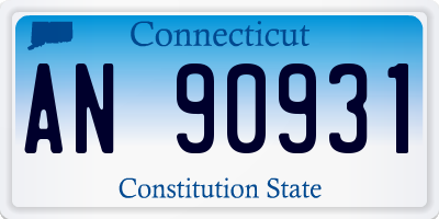 CT license plate AN90931
