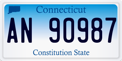 CT license plate AN90987