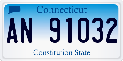 CT license plate AN91032