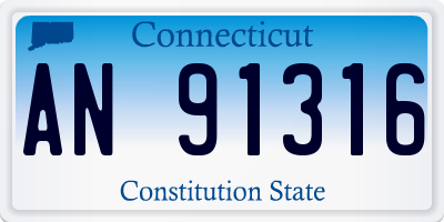 CT license plate AN91316