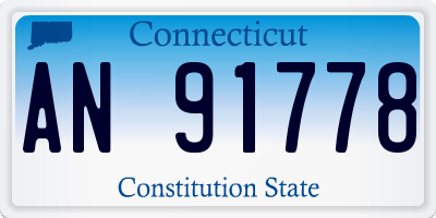 CT license plate AN91778