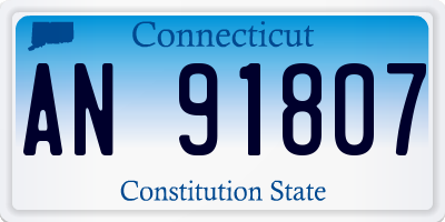 CT license plate AN91807