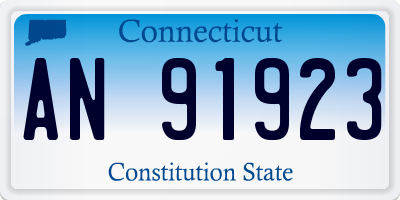 CT license plate AN91923