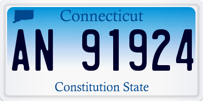 CT license plate AN91924