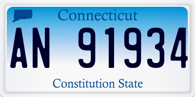 CT license plate AN91934