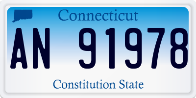 CT license plate AN91978
