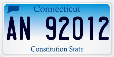 CT license plate AN92012