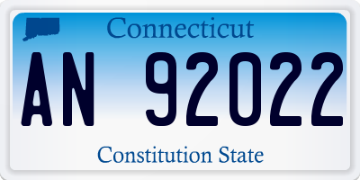 CT license plate AN92022