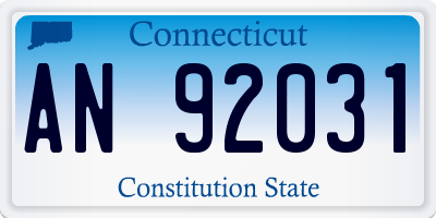 CT license plate AN92031