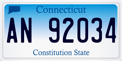 CT license plate AN92034