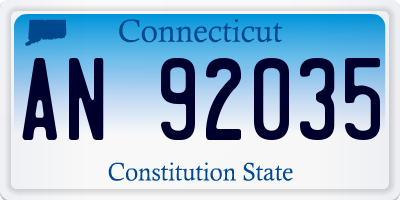 CT license plate AN92035