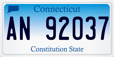 CT license plate AN92037