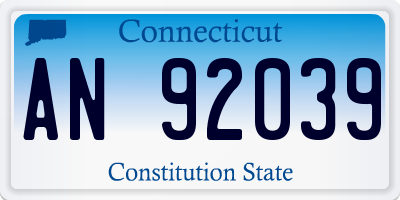 CT license plate AN92039