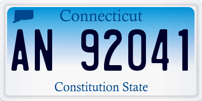 CT license plate AN92041