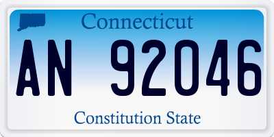 CT license plate AN92046