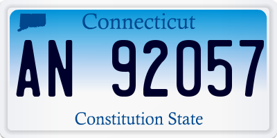 CT license plate AN92057