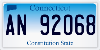 CT license plate AN92068