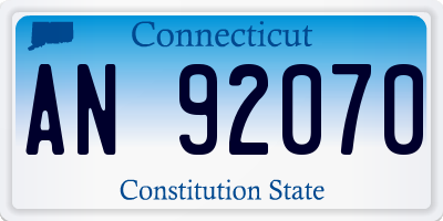 CT license plate AN92070