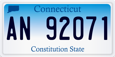CT license plate AN92071