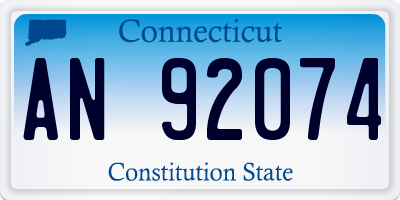 CT license plate AN92074