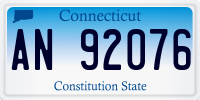 CT license plate AN92076