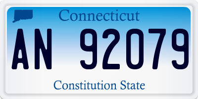 CT license plate AN92079