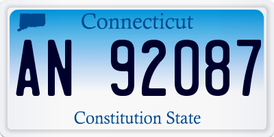 CT license plate AN92087