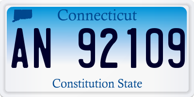 CT license plate AN92109