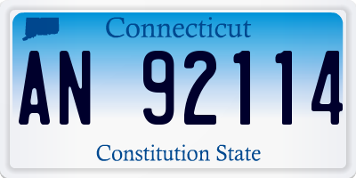 CT license plate AN92114