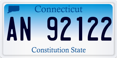 CT license plate AN92122