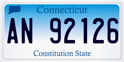 CT license plate AN92126