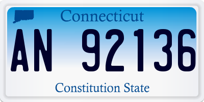 CT license plate AN92136