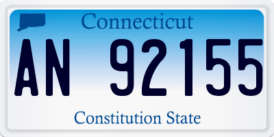 CT license plate AN92155