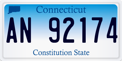 CT license plate AN92174