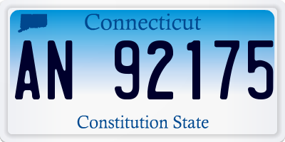 CT license plate AN92175