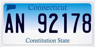 CT license plate AN92178