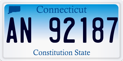 CT license plate AN92187