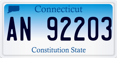 CT license plate AN92203