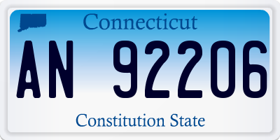 CT license plate AN92206