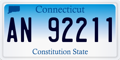CT license plate AN92211