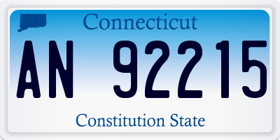 CT license plate AN92215