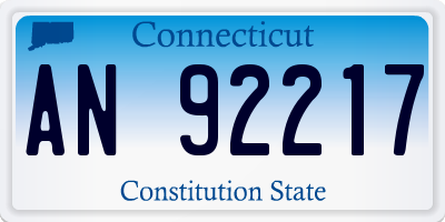 CT license plate AN92217