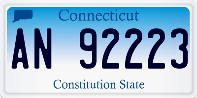 CT license plate AN92223