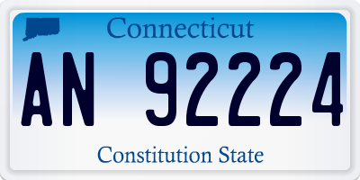 CT license plate AN92224