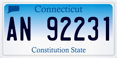 CT license plate AN92231