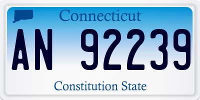 CT license plate AN92239
